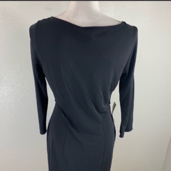 NWT Ann Taylor black cross front midi dress C.C25 - Picture 5 of 7